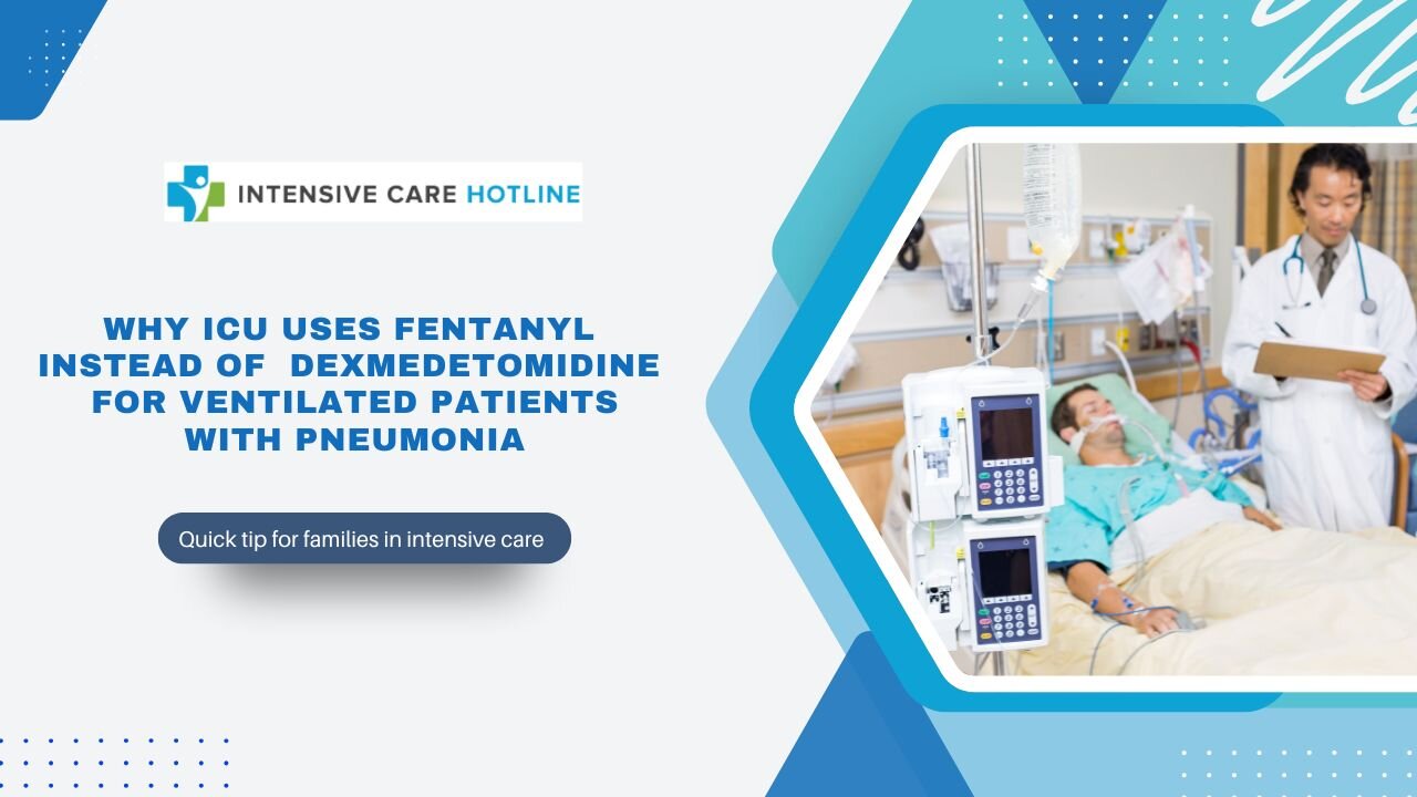 Why ICU Uses Fentanyl Instead of Dexmedetomidine for Ventilated Patients with Pneumonia