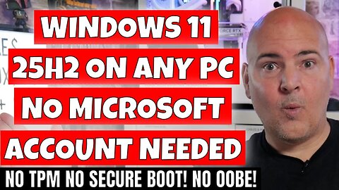 Install Windows 11 25H2 On ANY PC Without OOBE Or Needing A Microsoft Account With Rufus