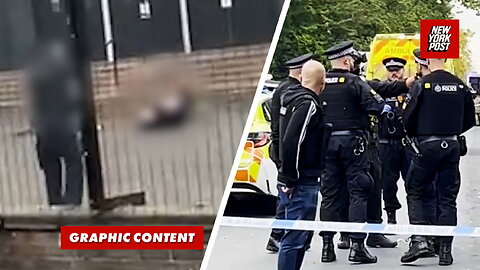'He has a bomb': Shocking video shows chaos after UK synagogue stabbing and car attack 