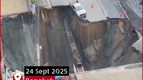 Massive 50-Metre Sinkhole Disrupts Bangkok Near Vajira Hospital