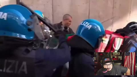 #Italy #Police Vs Free #Palestine #ANTIFA #Riot