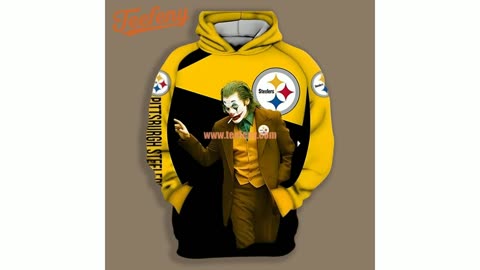Pittsburgh Steelers The Joker 3D Hoodie Yellow Black Cool