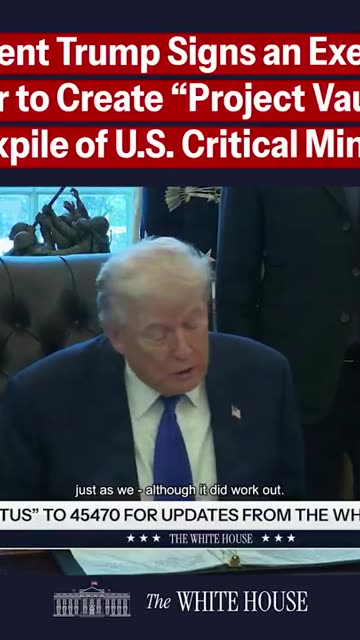 Project Vault EO…a stockpile of critical minerals