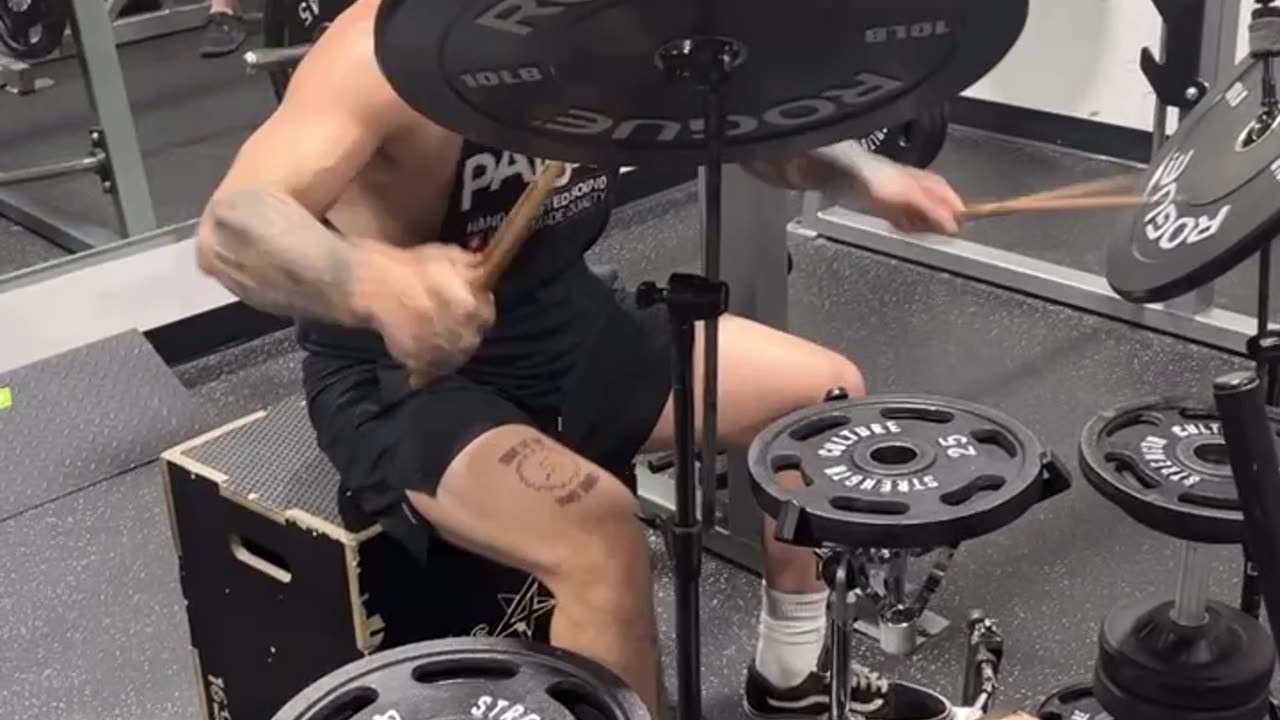 Drumming on Gym Equipment
