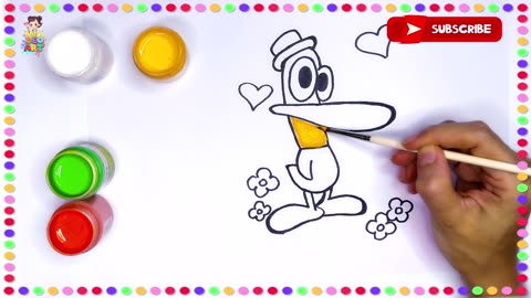 Pato from Pocoyo Easy Painting Tutorial for Kids (Ages 4-6) - Fun Art Activity