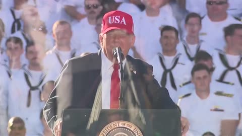 Trump speaking to the Navy