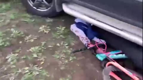 UKRAINIAN MILITARY RECRUITERS LITERALLY DRIVE OVER MAN AND CHILD