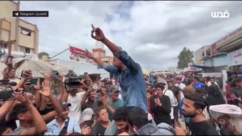 Gazans praise and chant for Hamas.