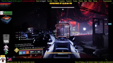 Destiny 2: 3-2-25 Thrilladrome is the Lost Sector. Arc/Void Surge