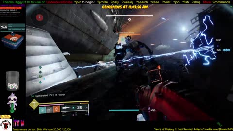 Destiny 2: 3-2-25 Thrilladrome is the Lost Sector. Arc/Void Surge