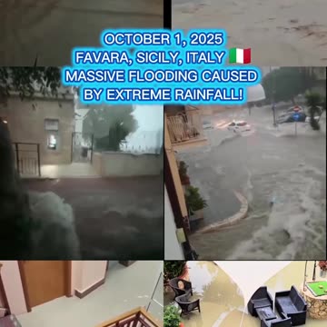 🌊OCTOBER 1, 2025 FAVARA, SICILY, ITALY 🇮🇹 MASSIVE FLOODING CAUSED BY EXTREME RAINFALL!