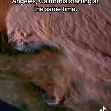 🔥🔥🔥🔥 Satellite footage shows 3 fires starting at the same time around Los Angeles