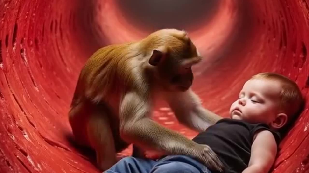 A monkey saves a child!!!
