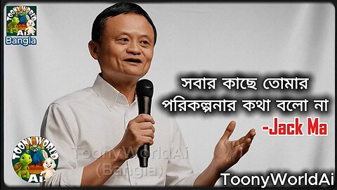 Don't tell your plans to anybody | Jack Ma’s Motivational Speech | ToonyWorldAi