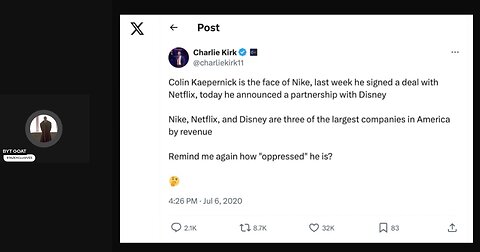 CHARLIE KIRK VS. COLIN KAEPERNICK, GEORGE FLOYD, AND BLACK AMERICA