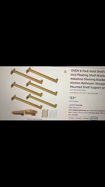 DIY Floating Shelves Gold 12 inch Brackets Closet Organization 🙌❤️