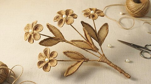 Rustic Jute Flowers DIY! 🌸 Easy Handmade Flower Craft with Jute Rope & Wire