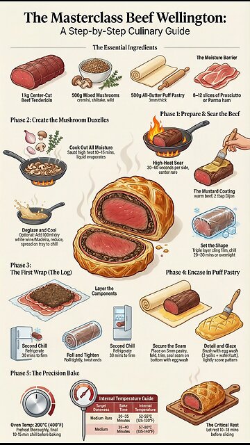 The Masterclass Beef Wellington : a Step-by- Step Culinary Guide #shorts