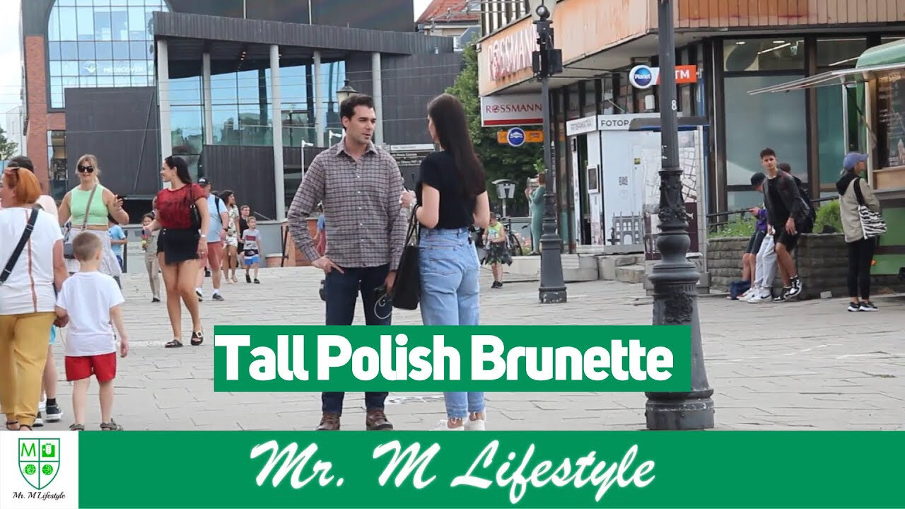 Watch Me Approach A Tall Brunette Polish Girl