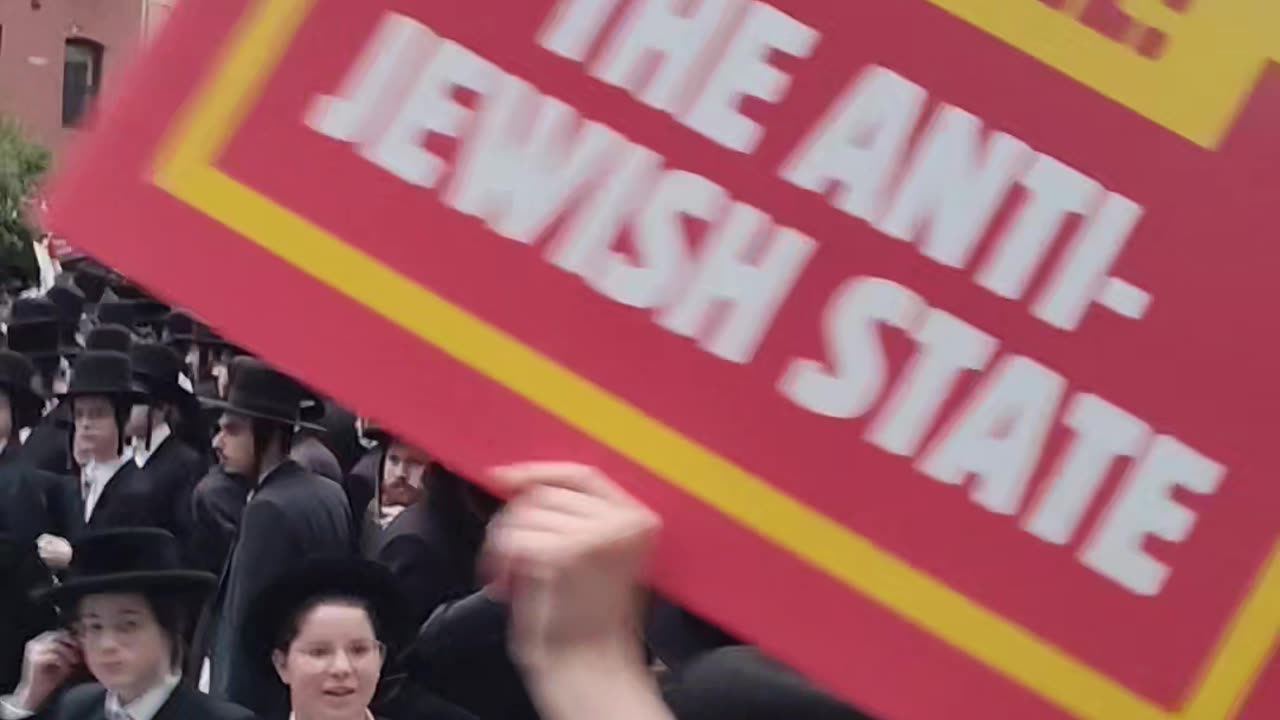 Orthodox Jews protest against Israel outside the zionist consulate in NYC.