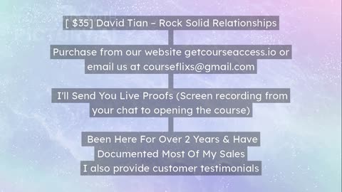 Download David Tian – Rock Solid Relationships