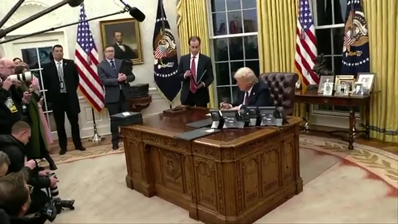 Trump signs additional executive orders in Oval Office in Washington D.C.