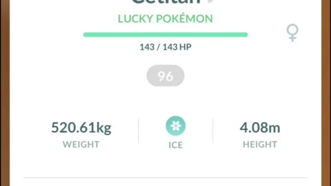 Pokemon Go Evolution - Lucky 96% iV Cetoddle ➡️ Cetitan