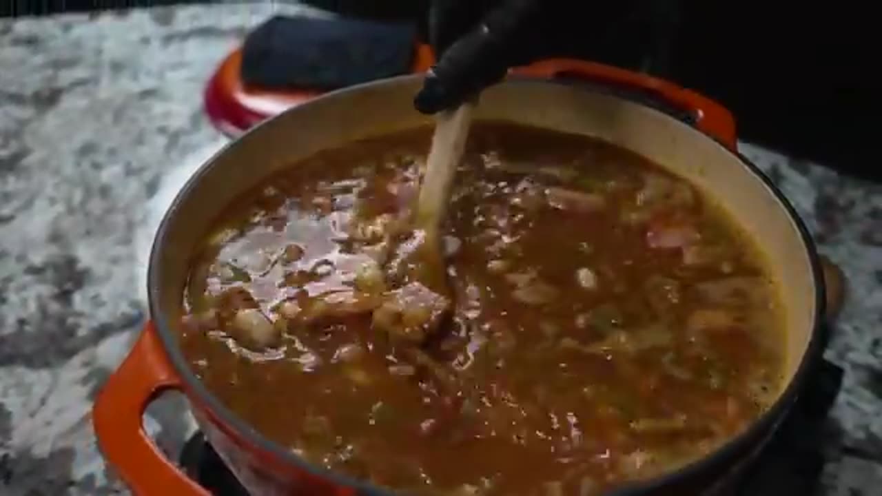 Hearty Cajun 15 Bean Soup with Ham & Sausage