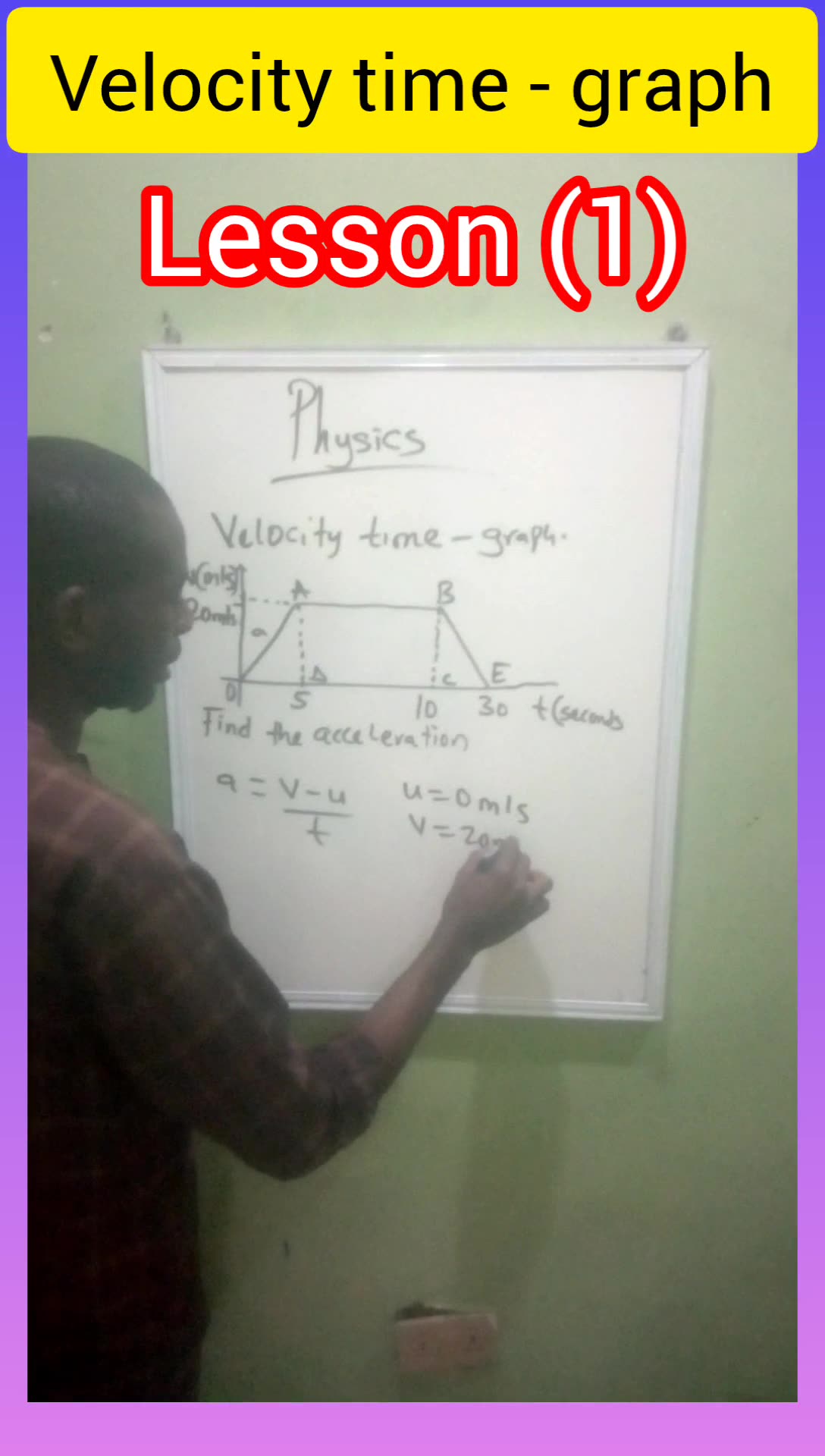 Velocity Lesson Velocity time graph lesson 3
