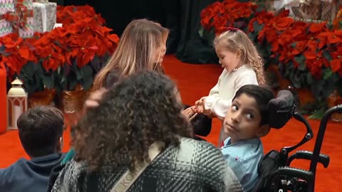 Little Girls Sprints Over to First Lady Melania at National Children’s Hospital