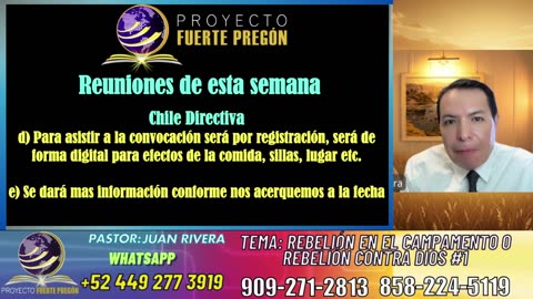 Tema: Rebelión en el campamento o Rebelión contra Dios #1 y Esc #8