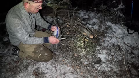 3 Days in Arctic Survival Shelter - Solo Bushcraft Camping & Blacksmithing.