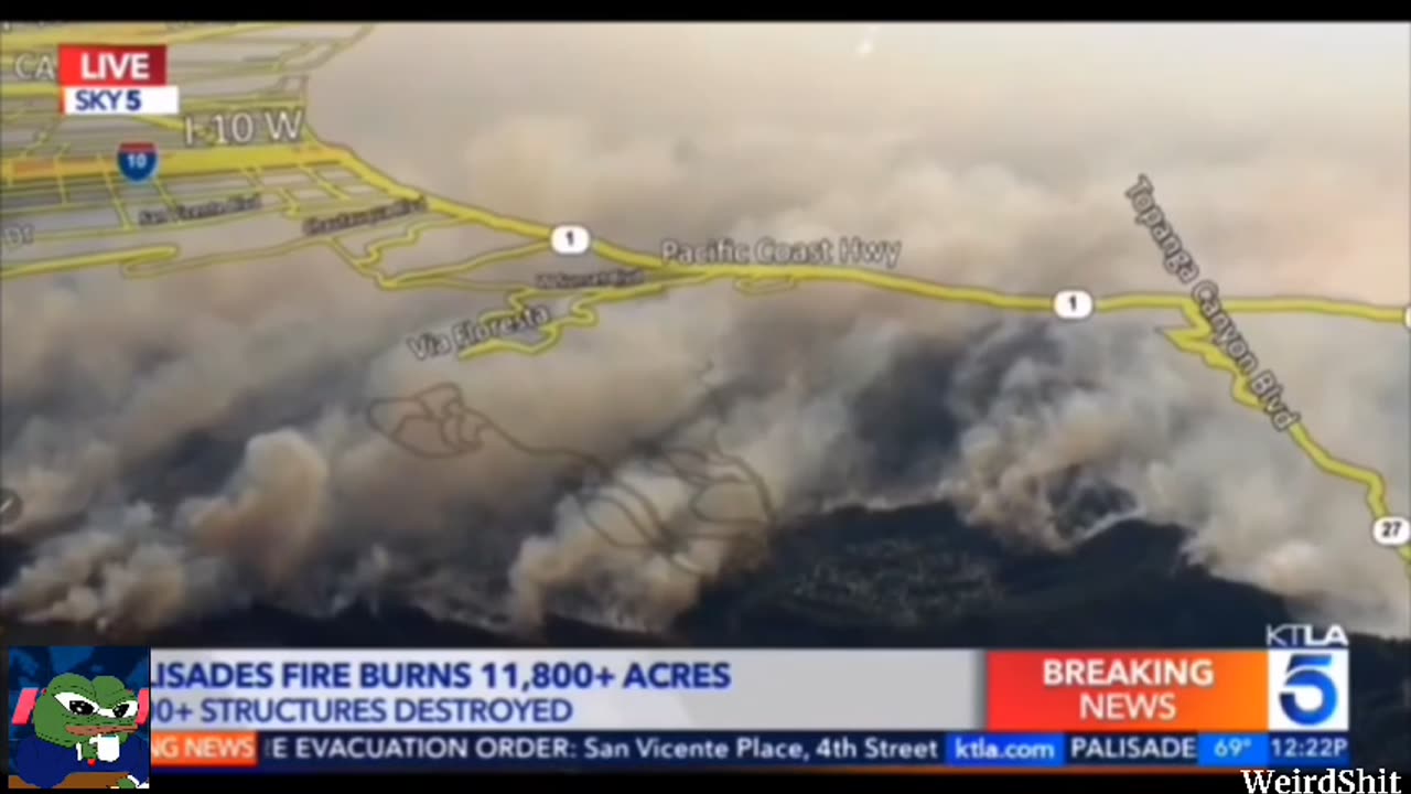 Helicopter Live Broadcast captures UFO whilst filming the Palisades Wildfires!