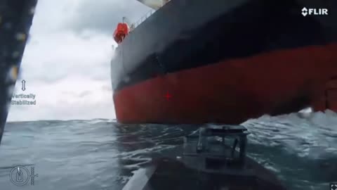 (Incredible)SBU Surface Drones Slamming into the Side of Absolutely Massive Shadow Fleet Tanker