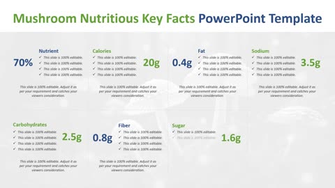 Mushroom Nutritious Key Facts PowerPoint Template