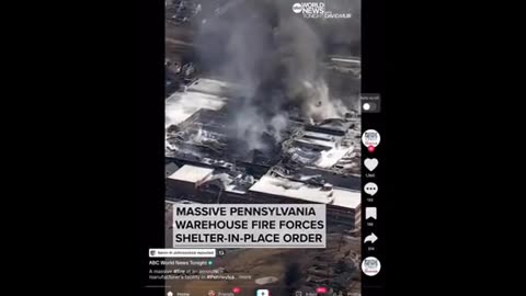 Warehouse fire in PA ..