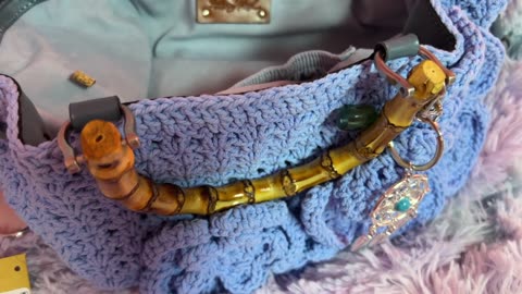What's in my Patricia Nash Blue Crochet Bag.