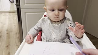 Baby Kayla Drawing Another Beautiful Picture 🎨 Cute Baby Art Video!