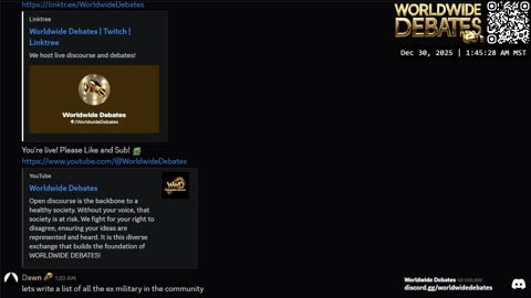 0255 WIDESTREAM - Worldwide Debates - YouTube/Twitch/Rumble