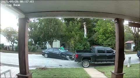 Speeding Car Smashes Into Parked Truck