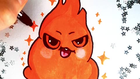 ✨Cute Little Flame 🔥 | Easy Kawaii Drawing