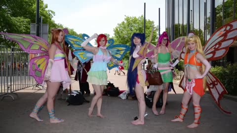 Barefoot Cosplayers At Anime Convention