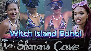 Filipina Twin Sisters LOST ON HAUNTED WITCH SHAMAN ISLAND & BIKINI SWIM! Off Grid Living Philippines