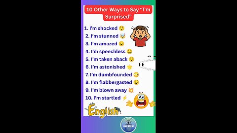10 Different ways to say I'm SURPRISED English spoken sentence #english #spoken #shorts