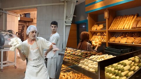 Crazy baker sell 10000 of breads a day! How to make bread_ Turkish Street Food Bread Recipe