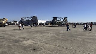 WALKING AT THE AIR SHOW