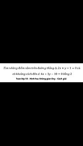 Toán 10: Tìm những điểm nằm trên đường thẳng ∆:2x+y-1=0 và có khoảng cách đến d:4x+3y-10=0 bằng 2