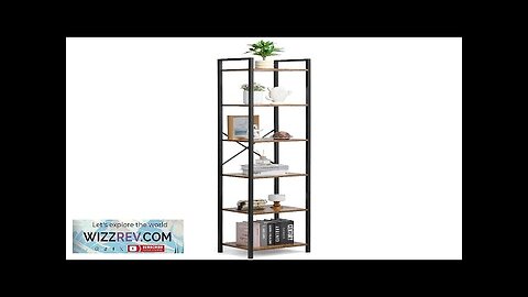 Metal Bookshelf Rustic Bookshelf 6-Tier for Living room Bedroom & Office Review