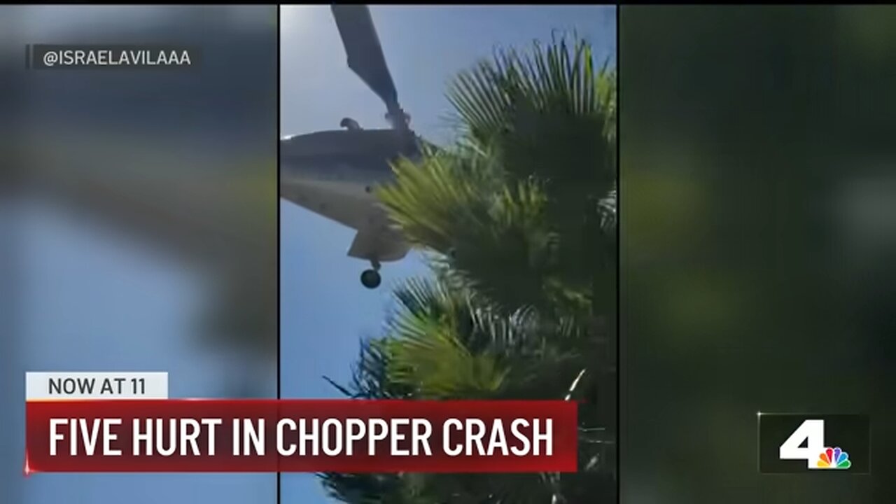Five hospitalized after helicopter crash in Huntington Beach