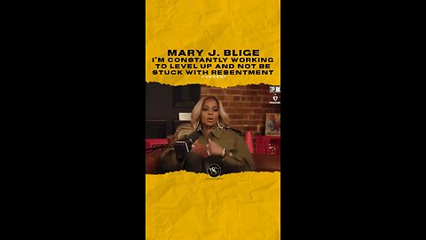 @therealmaryjblige I’m constantly working to level up and not be stuck with resentment.
